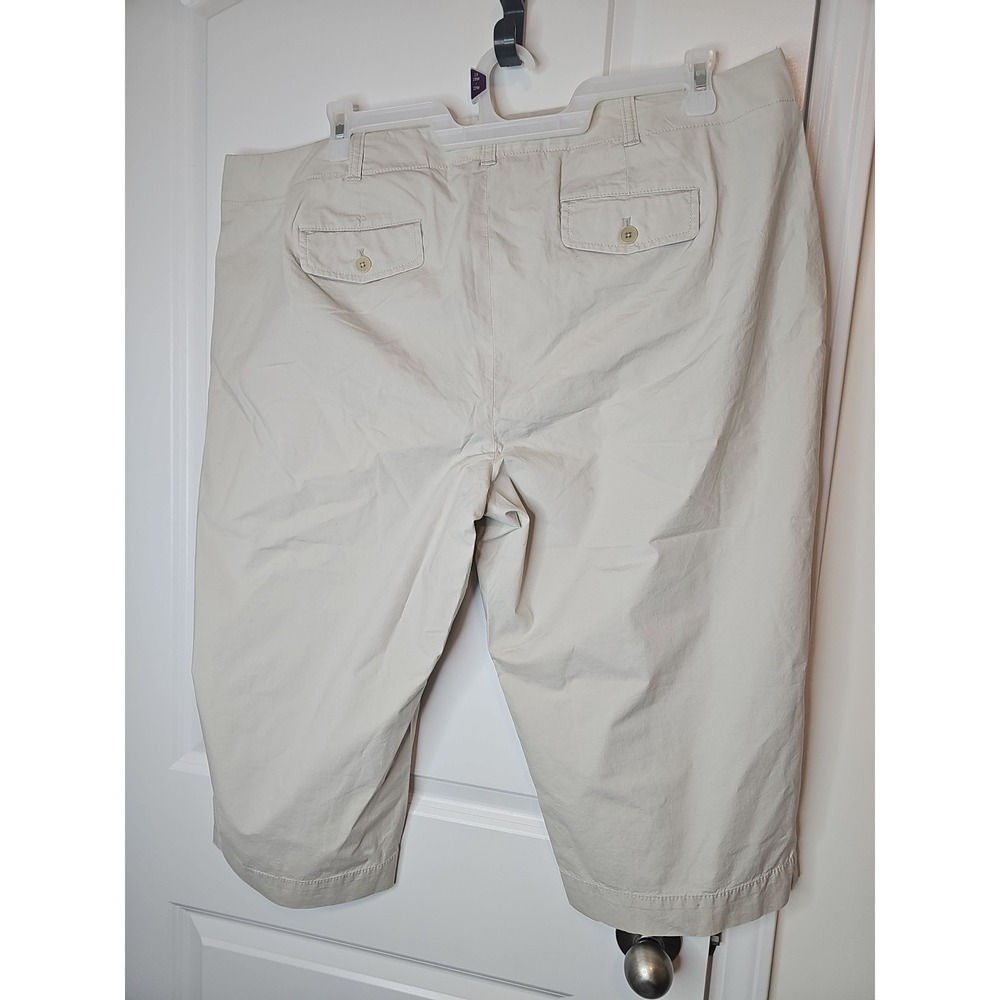 Talbots Women's Heritage Cropped Pants Khaki Plus size‎ 20WP  Cotton Spandex - Picture 3 of 11